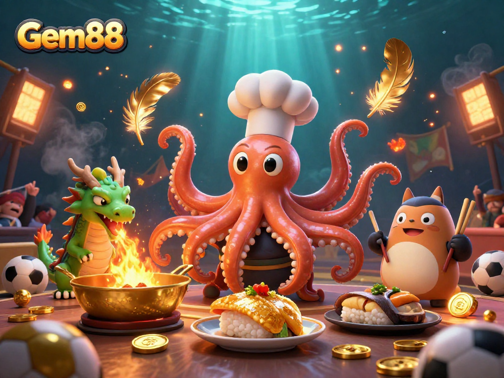Bet on Gem88 with vibrant illustrated characters engaging in exciting sports betting action.