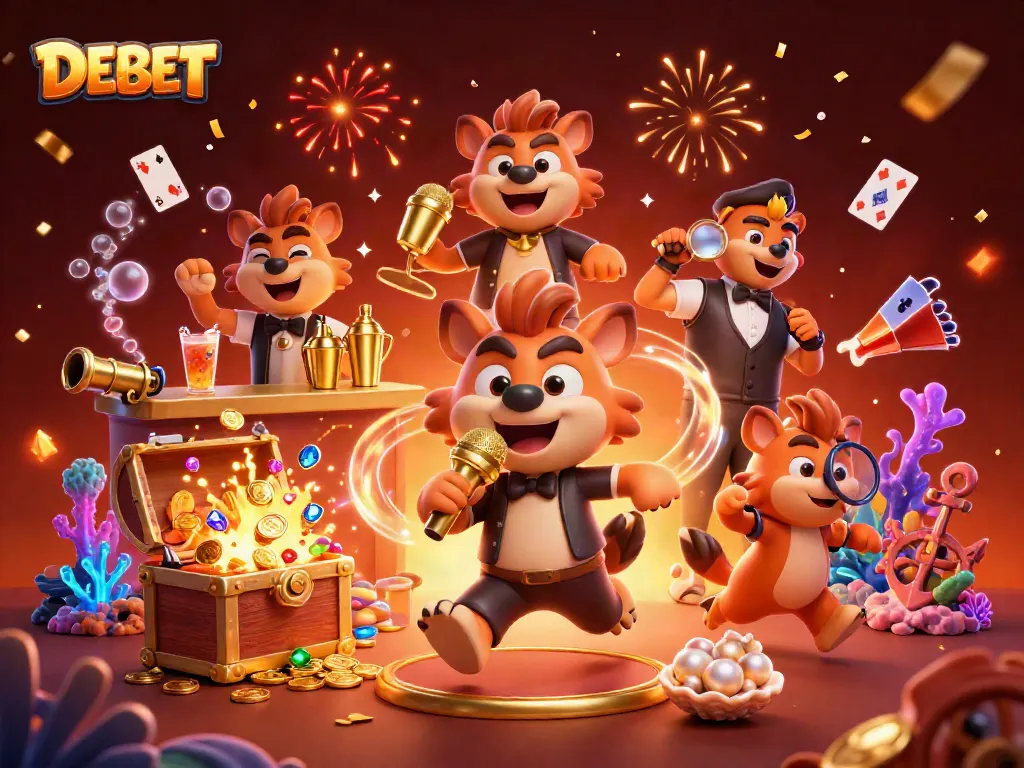 Join the hyenas at DEBET's comedy casino club for laughs and explosive wins!