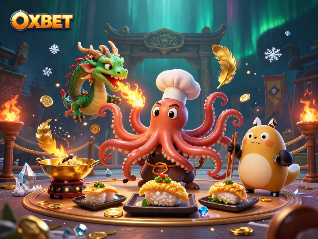 Experience thrilling gaming at OXBET with a vibrant underwater scene featuring dynamic characters and gold coins.
