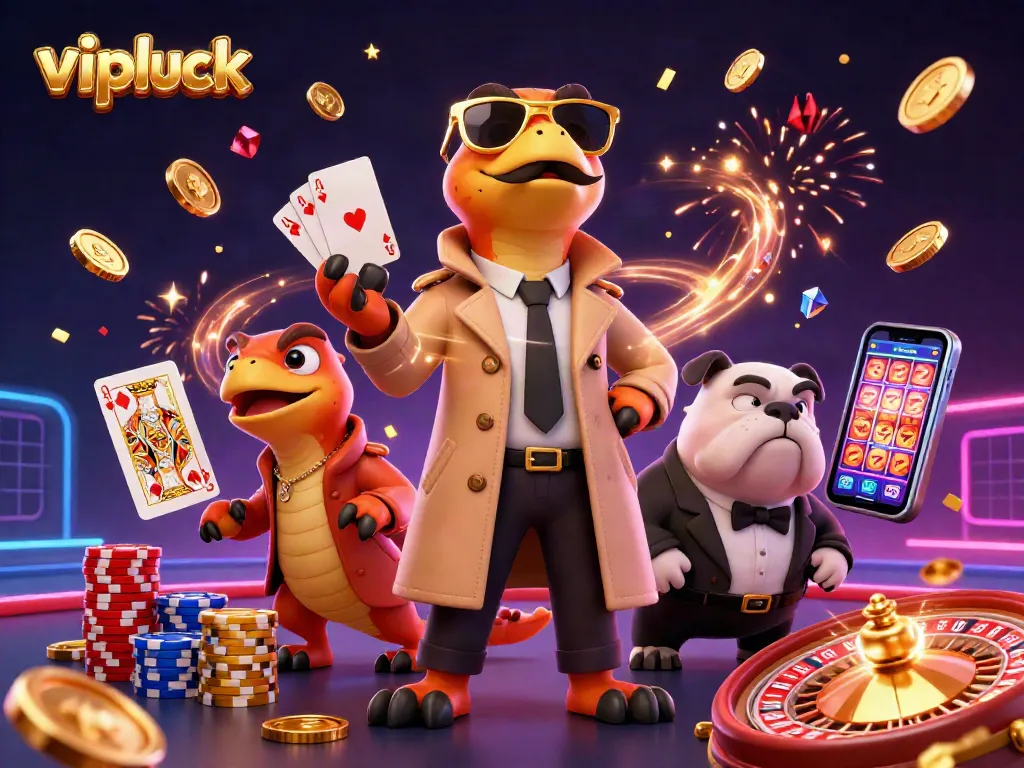 Win big at vipluck with raptors in disguise entering a VIP casino lounge.