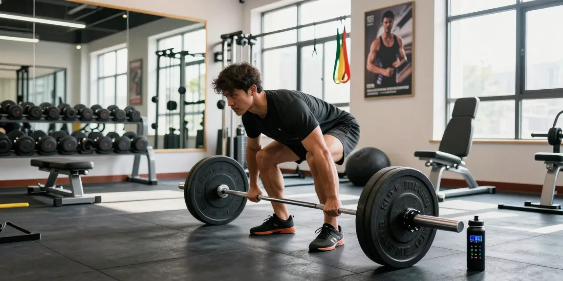 Akra Labs Steroid Shop: Dynamische Trainingseinheit in einem modernen Fitnessstudio mit Athlet, der perfekten Deadlift ausführt.